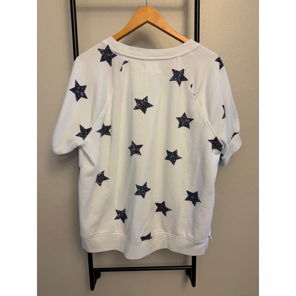 Lou & Grey Americana Star Cozy Cotton Terry Short sleeve Sweatshirt- Large